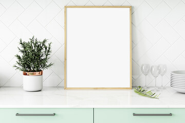 Mockup frame in Kitchen, Frame Mockup, Interior Mockup, Mockup Poster, Mockup, Mock, Summer Mockup, Room mockup, Digital File	