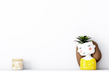 Fototapeta premium Mockup, blank wall interior, 3D render