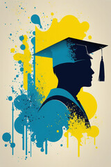 Graduation illustration background generated ai