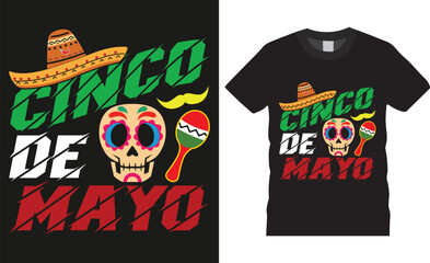 Colorful cinco de mayo mexican festival typography new t-shirt design vector template. cinco de mayo