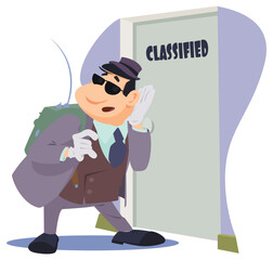Spy eavesdropping. Illustration for internet and mobile website.