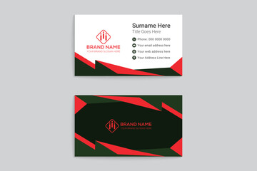Company business card design and red color