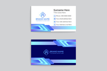 Blue color business card design
