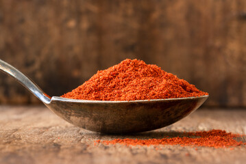 Ground Spanish Paprika on a Vintage Spoon
