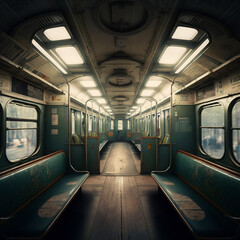 Fototapeta premium Inside a subway. Generative AI.