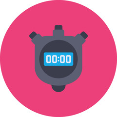 Stopwatch Multicolor Circle Flat Icon