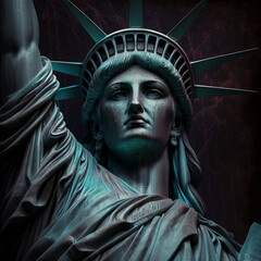 Obraz premium Statue of Liberty in New York. Generative AI.