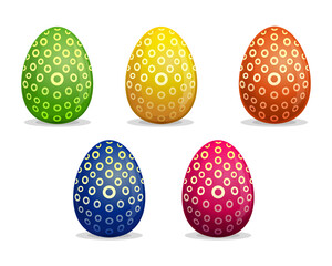Set Easter eggs. Patera, round ornament on Easter eggs. Easter eggs icon collection