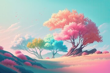 Obraz na płótnie Canvas Abstract colorful forest background
