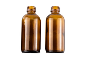 Glass bottle isolated on white background.