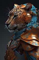 Cheetah Skilled Samurai Warrior Pose Generative AI
