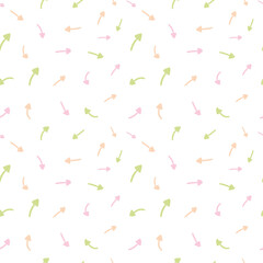 Vector seamless pattern with colorful chaotic arrows. For printing, packaging, textiles, wallpapers, children's design, scrapbooking, postcards