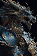 Dragon Skillful Samurai Warrior Champion Pose Generative AI