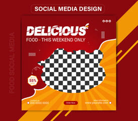  Delicious and testy food social media post design
