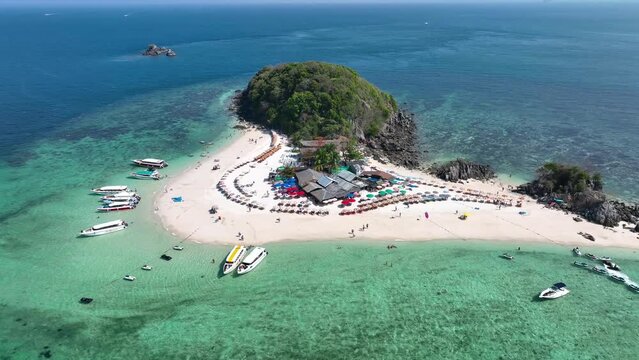 Aerial view of Koh Khai nok or Khai nai island, Thailand.