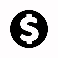Dollar vector icon symbol. Black typography symbol of the dollar.