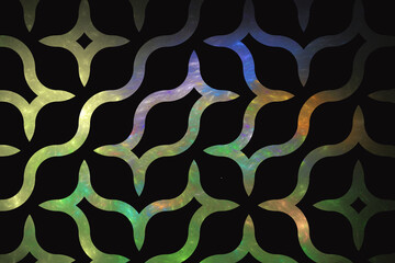 Multicolored pattern of curved shapes on a black background. Abstract fractal 3D rendering