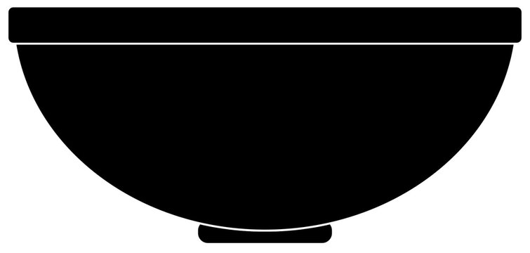 Simple illustration of functional or decorative bowl. Transparent PNG design element for websites, print and other graphics.
