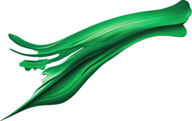 Fototapeta premium green brush stroke watercolor liquid isolated on white background.Generative AI