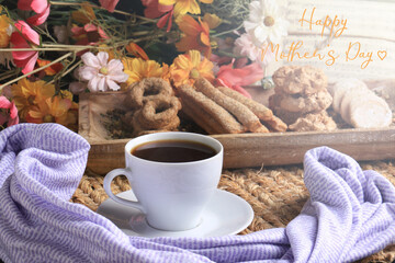 Morning Coffee and Flowers for Mother's Day