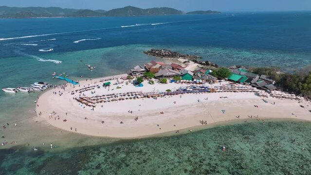 Aerial view of Koh Khai nok or Khai nai island, Thailand.