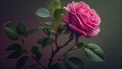 pink rose on a dark background