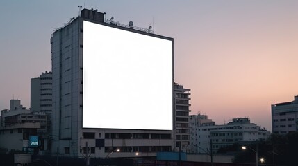Un panneau d'affichage vierge dans un environnement urbain. Idéal pour la publicité des produits.