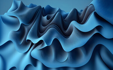 Obraz premium Abstract fluid art background navy blue and black colors. AI Generative