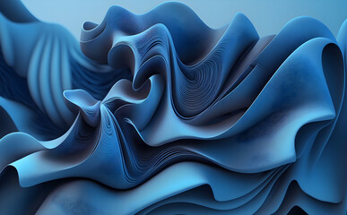 Abstract fluid art background navy blue and black colors. AI Generative