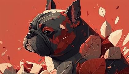 French Bulldog dog Creative illustration. (Ai Generate)