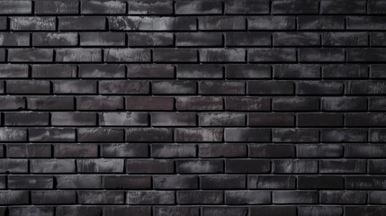 Texture of a black painted brick wall as a background Generative AI