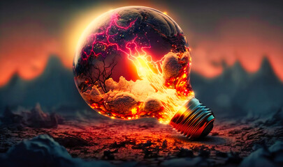 A glowing lightbulb with a stream of creative ideas flowing out of it