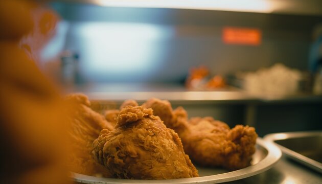 Fried chicken, chicken in a dish, fried chicken fast food
