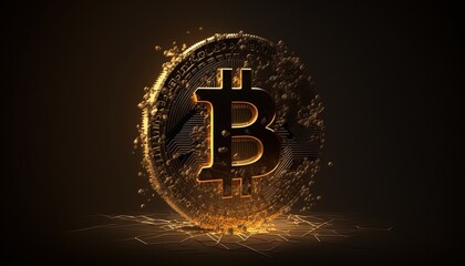 bitcoin coin close up
