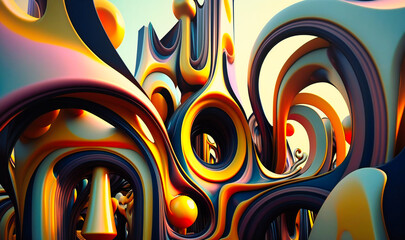 A surreal mirage of vibrant, morphing shapes and colors