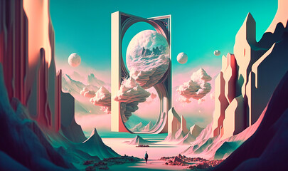 A hazy, surreal scene that blurs the lines between reality and fantasy