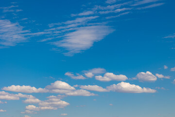 Partly cloudy sky background photo.