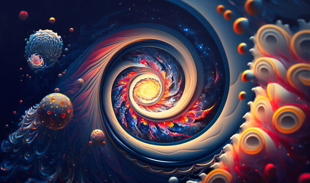 An abstract depiction of a journey through the cosmos
