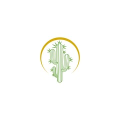 Cactus Logo template isolated on white background