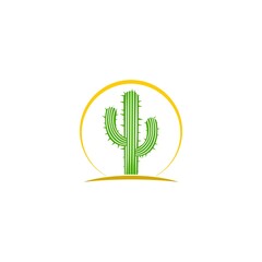 Obraz premium Cactus Logo template isolated on white background