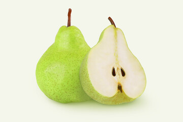 Pears on an isolated white background.