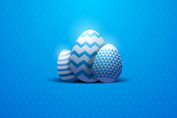 Fototapeta na wymiar Happy easter background vector design, minimalist 3D style vector concept illustration of easter egg for wallpaper or giving card