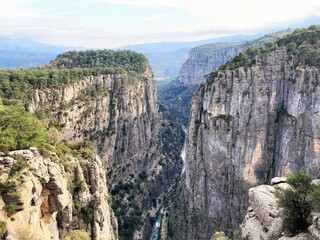 Landscape Tazi Canyon in Manavgat, Antalya, Turkey Aerial top view.
