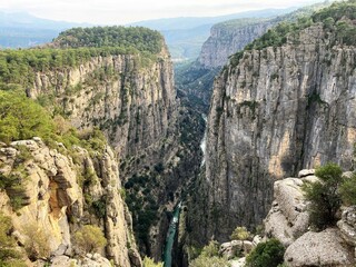 Landscape Tazi Canyon in Manavgat, Antalya, Turkey Aerial top view.