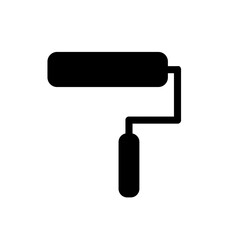 Roller brush icon isolated on white background. Paint roller symbol illustration. Black pictogram