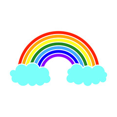 Rainbow icon. Color silhouette. Front view. Vector simple flat graphic illustration. Isolated object on a white background. Isolate.