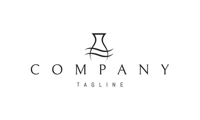 Vector logo on which an abstract image of a clay jug with two waves.