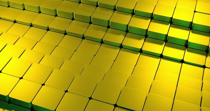  Yellow small squares. Design. The designer's lines are divided into squares that are made in computer graphics and that rise and fall.
