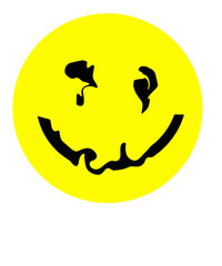 smiley face on a black background
