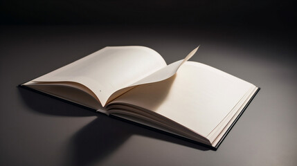 an open book with simple dark background